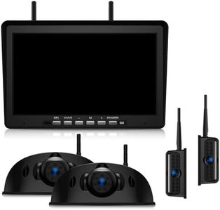 ZEROXCLUB 10.1" RV Backup Camera Wireless System Plug and Play, Pre-Wired for Furrion RV Trailer Camper, HD 1080P Quad Split Monitor with 2 Rear View & 2 Side View Cameras, IP69K Waterproof, BY504