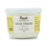 Whitality Goat Cheese Chives | Chevre | Preservative Free | GMO Free | Aravalli grazed Free range Goat milk | Glass Jar packaging | 200g