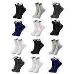 XJARVIS LYON 12 Pairs Ankle Length Cotton Socks Men & Women for Sports Unisex Multicolor Socks Ideal for Gym, Casual Wear & Running Odor Free, Pack of 12