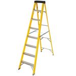 Excel Electricians Fibreglass Step Ladder 7 Tread EN131 - Heavy Duty 7 Treads ladder, foldable ladder, folding step ladder, lightweight step ladder, fibreglass step ladder