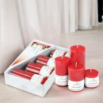 Asian Aura Strawberry Scented Wax Pillar Candle Set - Pack of 4 | Smokeless & Dripless | Ideal for Home Decor, Events, and Relaxation | Home Fragrance | Long-Lasting Aromatherapy Candles