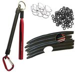 Wacky Rig Worm Fishing Tool Kit - Wacky Rig Tool, 125 Wacky Worm O-Rings, 10 Weedless Fishing Hooks and 6 Senko Style Salted Worms Stick Bait for Bass Fishing (Wacky Rig6 Black Blue Flake)