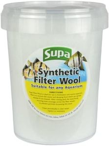 Supa Filtro de Lana para Acuario de 1 litro, Material sintético Ideal para Eliminar partículas de residuos Tanto en Tanques de Peces como en Sistemas de filtración de estanques, Color Blanco, Grande