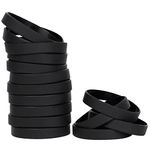 25PCS Silicone Bracelets Wristbands,Blank Rubber Wristbands Elastic Universal Bracelets Rubber Wholesale Bracelet Bands Bulk for Adults Men Women Black