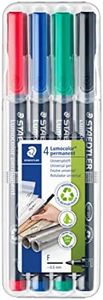 STAEDTLER 318 WP4 Lumocolor Permanent Pen, Fine Line Width, 0.6mm - Assorted Colours (Pack of 4)