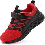 koppu Kids Tennis Shoes girlsboys Sneakers Lightweight Running Shoes for Toddler/Little Kid/Big Kid Black and Red