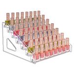 JessLab Nail Polish Organizer, 7-Tier Clear Acrylic Nail Polish Rack Essential Oil Holder Cosmetic Display Case Makeup Organizer Cosmetics Storage for Bathroom Vanity Countertop