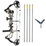 SAS Feud X 30-70 Lbs 19-31" Draw Length Compound Bow Pro Package for Hunting Field Target (Camo)