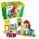 LEGO DUPLO Deluxe Brick Box - Fine Motor Skills Toys for 1+ Year Old Boys & Girls - incl. a Car, Number Bricks & Animal Figures, plus Toy Storage - 10914