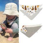 All4Ella Reversible Bandana Bibs for Baby Boys & Girls - 100% Cotton Bibs Absorbent, Durable and Easy to Clean - 2 Pack - Dog Breeds