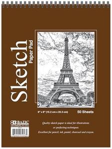 BAZIC Sketch Pad 50 Sheet 6" X 8", Top Bound Spiral Sketchbook Drawing Pads, Sketching Paper Coloring Book for Artist Kids School, 48-Pack
