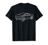 CyberTrucks Line Art Futuristic Truck Cyber Design EV Fan T-Shirt