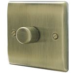 BG Electrical Single Dimmer Intelligent Light Switch, Antique Brass, 2-Way