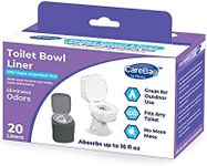 Carebag Toilet Bowl & Bedside Commode Liners with Super Absorbent Pad, 20 liners - Fits Elongated & Bariatric Commode Buckets - Jumbo Size Commode Liners for any Size Commode Pail