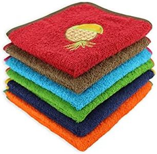 Acomoda Textil - Paños de Cocina 100% Algodón, Toallas de Rizo 50x50 cm, Trapos Absorbentes, Suaves y Resistentes 500 gr/m². (Frutas, 6)