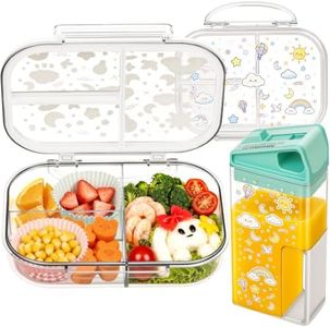 28oz Kids Bento Box & 10oz Straw Water Bottle Set: Leakproof for Girls Boys