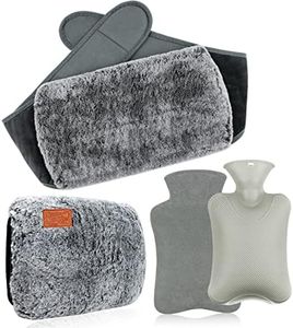 YAMEISTA Hot Water Bottles for Pain Relief,Hot Water Bottle with Cover,4 in 1 Hot Water Bag for Pain Relief,Hot and Cold Therapy,Hot Water Bed Warmer,Period Pain Cramps Belt for Adults(Gray)