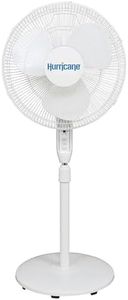 Hurricane 16" Supreme Oscillating Stand Fan with Remote – 3-Speed, Quiet, Powerful, Adjustable Height, Durable Design for Home, Office, and Greenhouse