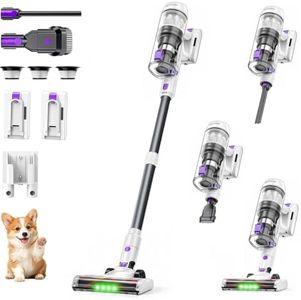 Cordless Vacuum Cleaner,120Min Runtime with 2 Batteries for Pet Hair Carpet