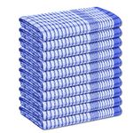 A & B TRADERS Wonderdry Tea Towels Kitchen Pack of 10, Cotton Absorbent Long Lasting Catering Bar Dish Towel (Blue)