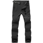 mosingle Mens Waterproof Fleece Lined Walking Trousers Soft Shell Hiking Warm Winter Ski Snow Pants with Zipper Pockets #6078-Grey-42