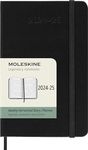 Moleskine Weekly Planner 2024-2025, Weekly Agenda 18 Months 2025, Horizontal Planner with Hard Cover and Elastic Closure, Pocket Size 9 x 14 cm, Color Black