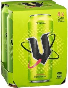 V Green Guarana Energy Drink 500 ml (Pack of 4)