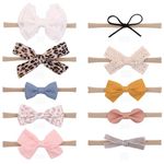 PALAY® 10pcs Bow Hair Bands for Baby Girls Boys, Handmade Baby Hair Band Headbands, Cute Elastic Hairband for Baby Girl, Soft Nylon Head Band Headband for Baby Girl Newborn Infant Toddlers