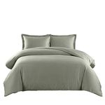 sheetsnthings Solid 650 Thread Count Cotton Blend King/California King Duvet Cover Set (Sage) Includes: 1-Duvet/Comforter Cover and 2-Pillow Shams