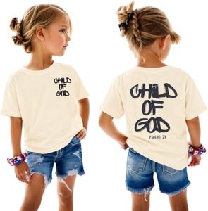 Yawtaut Christian Shirts for Kids Child Of God Crew Neck Short Sleeve Tee