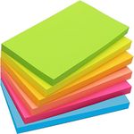 KIFZM Large Sticky Notes, 76 x 127 mm 6 Brilliant Colors Assorted Self-Stick Post Pads for Notebook,Office,School and Home,80 Sheets/Pad