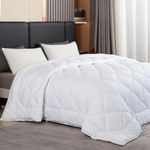 GOHOME 120x120 Oversized King Comforter All Season Extra Large King Size Microfiber Comforter Quilted Down Alternative Duvet Insert with 8 Corner Tabs