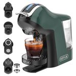 19 Bar Espresso 5in1 Automatic Coffee Machine for Nespresso Original/Dolce Gusto/L’OR/MIO/Ground Capsule and ESE Coffee Pods(GREEN)