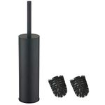 BGL 304 Stainless Steel Long Bucket Stand Round Toilet Brush Holder (black)