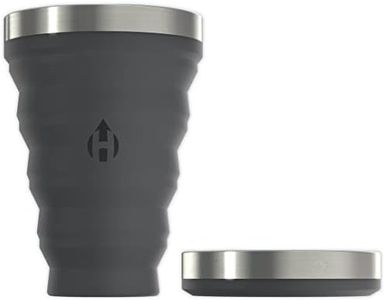 HYDAWAY Collapsible Pint - 16 oz, Silicone & Steel Rim I Collapsible Cup for Beer, Water & Soda, Portable Drinking Cup for Party, Camping, Backpacking & Hiking, Folding Travel Cups Collapse to 1-inch