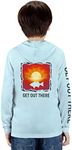 GOT Sports UPF 50+ Kids Fishing Hoodie Shirt - UV Sun Protection Long Sleeve T Shirts for Youth Boys Girls, Sunset Arctic Blue, Medium