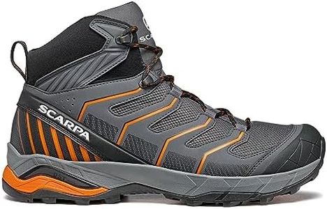 SCARPA Men's Maverick Mid GTX Waterproof Gore-Tex Lightweight Boots for Backpacking and Hiking, Iron Grey-orange, 13.5-14