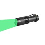 Green Light Torch, WESLITE Mini Torch Green Beam LED Flashlight 1 Mode Zoomable Hunting Torches Green Light with Clip Long Range for Night Vision Fishing Hunting (Battery not Included)