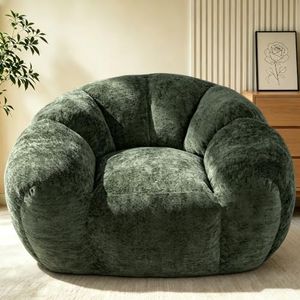Adult Bean Bag Chair with Shell Back Support, Premium Read Work Relax Sofa