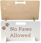 No Paws Stair Gates for Dogs | Dog Gate No Drilling | Indoor Pet Barrier Portable Wooden Puppy Gate for Stairs and Doorways Dog Stopper (White Melamine, 40cm (Height) x 70cm (Length))