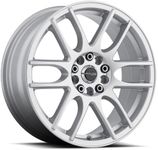 Raceline Wheels 141S Mystique Wheel Silver 17X7.5"5X108/5X114.3 Bolt Pattern +40mm Offset/(5.82"B/S) 6 Spoke Aluminum Passenger Car Wheels, Full Size Replacement Silver Car Rims