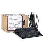 1000 Plastic Coffee Stirrers, 5-Inch Cocktail Straws and Stir Sticks for Coffee Bar and Restaurants, Made in USA (Black)