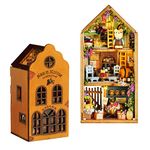 CUTEROOM DIY Miniature Dollhouse Kits, Miniature House Kit, New DIY Mini Rabbit Town Casa Wooden Doll Houses Miniature Building Kits with Furniture Dollhouse Toys for Girls Birthday Gifts (QH003)