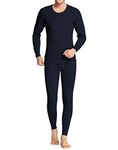 iWoo Thermal Underwear Mens Base Layer Set Thin Long Johns Ski Baselayer Leggings Top Bottoms Soft Skins Inner Wear Manufacturer Size XL,(UK Size: M, Black)