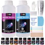 LET'S RESIN Epoxy Resin Kit for Beginners, 44oz Crystal Clear Epoxy Resin with Cups, Pigment Powder, Bubble Free & Fast Curing 2 Part Resin Epoxy, Casting Resin for Art, Crafts,Jewelry, Tumblers