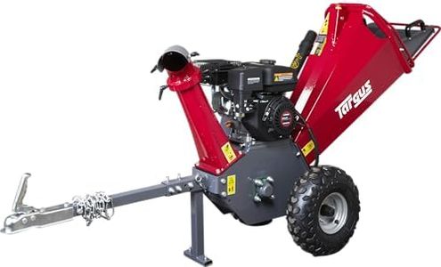 P. Lindberg Benzin-Holzhäcksler, Hochleistungs-Gartenhäcksler, Astzerkleinerer & Baumast-Häcksler, 196-ccm-Viertaktmotor, anhängbarer Häcksler, um 360° drehbarer Auswurfschacht, für Äste bis zu 100 mm