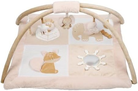 Nattou Tapis d'éveil avec Arche de jeu et différentes Activités, en polyester, env. 80 cm, Rectangulaire, Flo, Oli & Ernest, Flo Beige