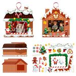 D4DREAM Christmas Craft Stickers for Kids 12 pcs Christmas Picture Frame Craft Kits for Decor DIY Christmas Gingerbread Candy Crafts for Christmas New Year Party Supplies Home Classroom Activities