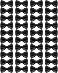 JaGely 40 Pcs Men's Bow Ties Pre Tied Tuxedo Formal Adjustable Clip On Bow Satin Bowtie for Men Costume Wedding Party(Black)