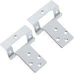 Just Accessories Large 50mm Cranked Flush Hinges - Silver Cabinet/Cupboard/Door Fittings (8)